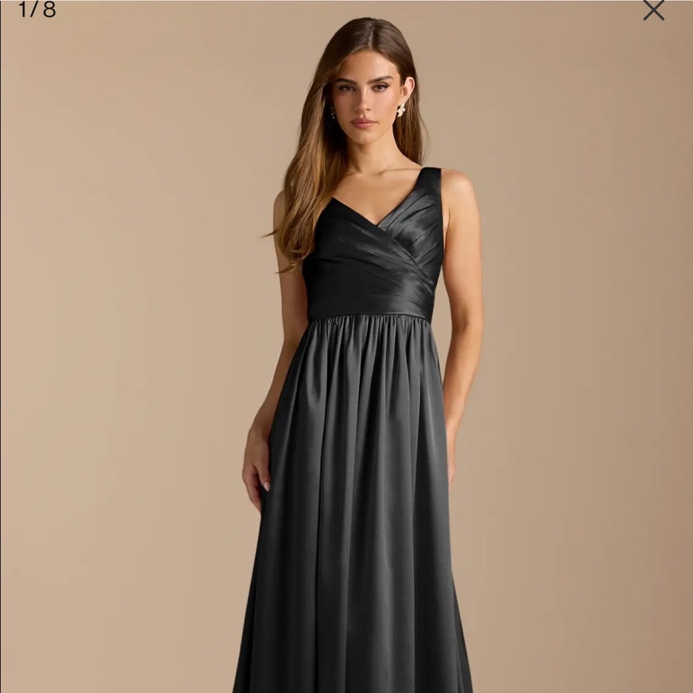 Black azazie bridesmaid dress.